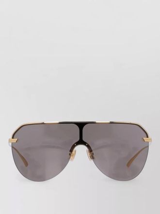Bottega Veneta metal sunglasses curved temples dark lenses