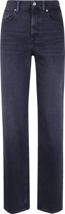 7 For All Mankind Stovepipe Klassieke Wijde Pijp Denim - Dames - Regular Fit Jeans - Zwart - W28 - Denim - Jeans