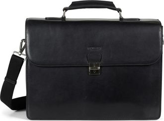 Howard London Klassieke Aktetas - Heren - Laptoptassen - Zwart - ONE Size - Leer - Tassen