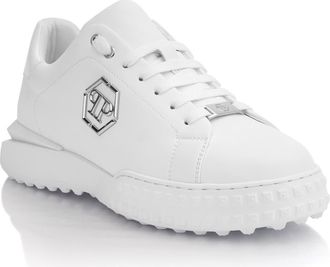 Philipp Plein Nappa Leather Low-Top Sneakers Hexagon Unisex in White at Nordstrom, Size 37