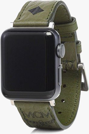 MCM 38mm Apple Watch Band in Visetos in Green at Nordstrom