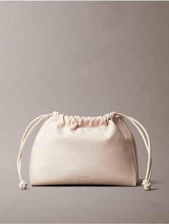 Calvin Klein Womens Drawstring Crossbody Bag - Pink