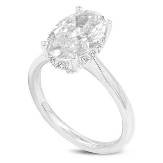 LuvMyJewelry Hera 14K Gold Oval Cut Lab Grown Diamond Hidden Halo Ring - 3 Ct in 14K White Gold at Nordstrom, Size 5.5