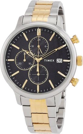 Timex Chicago Chronograph Quartz Blue Dial Two-Tone Mens Watch TW2W13300