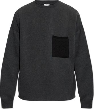 Loewe Truien & Vesten, Heren, Grijs, M, Katoen, Anagram Pocket Sweater