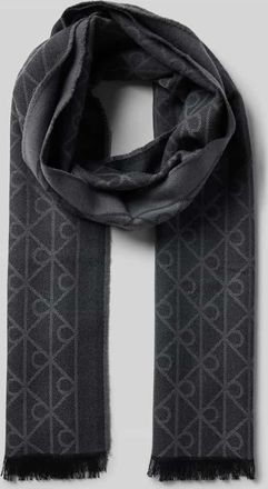 Calvin Klein Wollschal mit Allover-Stitching Modell Tonal in BLACK, Größe 1