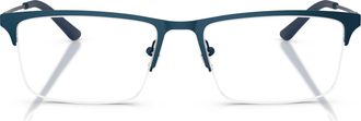 Emporio Armani 0ea1177 Square Semi-Rimless Eyeglasses with Sleek Blue Accents