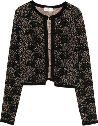 Elisabetta Franchi Maglia Tricot - Dames - Vesten - Zwart - L - Leer - Truien & Vesten