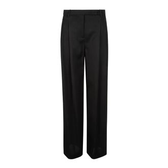 Eleventy Double-Pleat Trousers - female - Eleventy - Wide Trousers - Black - 2XL - Trousers