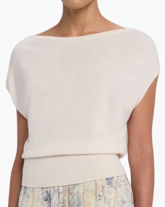 Ramy Brook Chet Merino Off-The-Shoulder Sweater In Bone