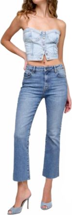 Hidden Jeans Happi Cropped Flare Jeans In Blue