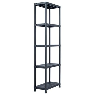 vidaXL Estanter&iacute;a De Pl&aacute;stico 125 Kg 60x30x180 Cm Negro Vidaxl