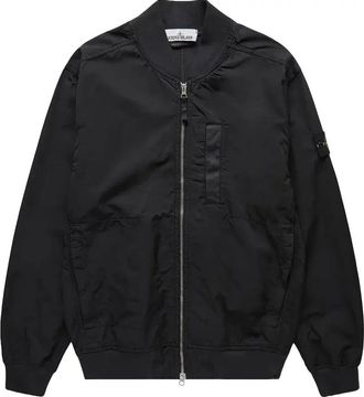Stone Island Logo Patch Zip up Bomber Jacket Black 781542629-V0029