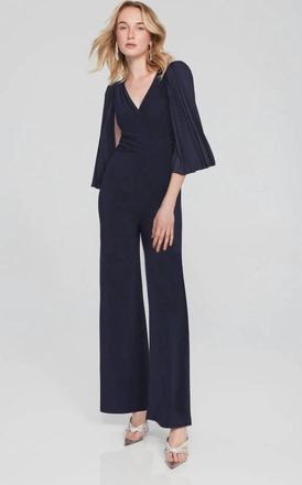Joseph Ribkoff Formal V Neck Jumpsuit In Midnight Blue