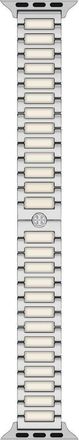 Tory Burch The Kira 18mm Apple Watch Bracelet Watchband in Ivory/Silver at Nordstrom