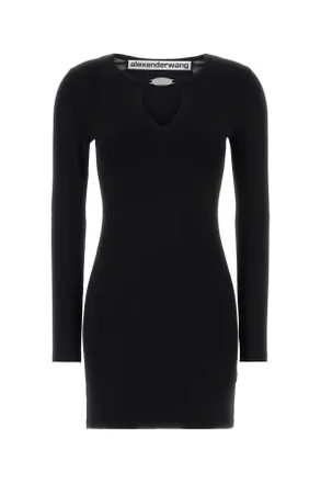 Alexander Wang Alexander Wang Black Stretch Viscose Blend Mini Dress