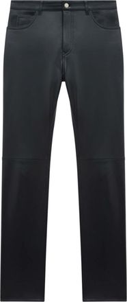 Courr&egrave;ges leather straight-leg trousers - men - Lamb Skin - 52 - Black