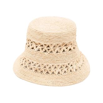 Zimmermann Raffia Bucket Hat - Dames - Accessoires - Beige - Maat: S/M