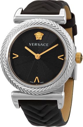Versace V-Motif Quartz Black Dial Ladies Watch VERE01620