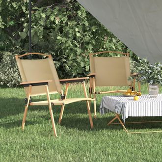 vidaXL Sillas De Camping 2 Uds Tela Oxford Beige 54x55x78 Cm Vidaxl