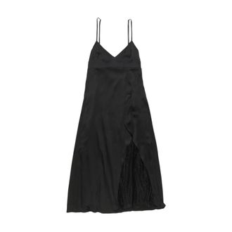 Acne Studios Kleedjes, Dames, Zwart, L, Lace Inset Dress