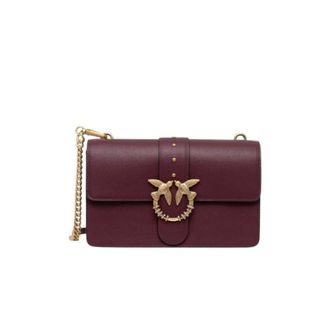 Pinko Pinko - Love One Classic New Buckle - Dames - Tassen - Bruin - Maat: ONE Size Katoen