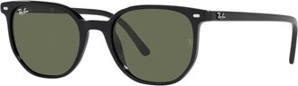 Ray-Ban Groene Lens Rubberen Afwerking Zonnebril - unisex - Zonnebrillen - Zwart - 52 MM - Accessoires