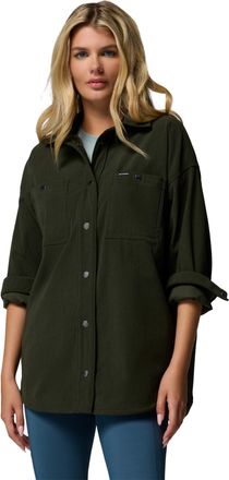 Columbia Womens Blue Point Creek Corduroy Shirt Jacket, Greenscape, L