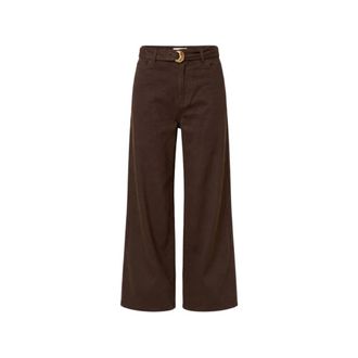 Twinset Pantalones Barrel con Cintur&oacute;n - Trousers - Mujer - Marr&oacute;n - W26