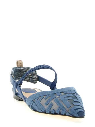 Fendi Colibr&igrave; Lite Slingback Flat - Blue