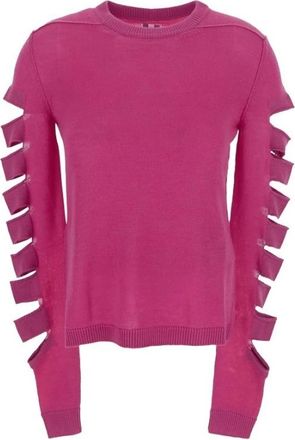 Rick Owens Stijlvolle trui voor trendy fashionistas - Dames - Ronde hals truien - Roze - XS - Truien & Vesten