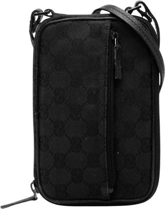Gucci Pre-owned Canvas Crossbody Bag - Dames - Vintage Mini Tas - Zwart - ONE Size - Vintage