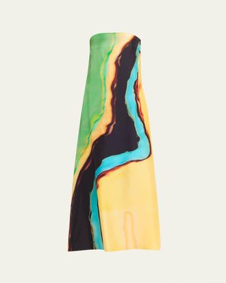CHRISTOPHER ESBER Aura Silk Strapless Maxi Dress