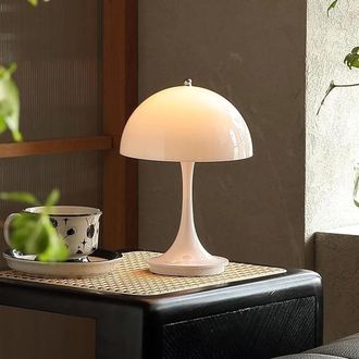 OEM L&aacute;mpara De Mesa Led Con Forma De Hongo, Luz Nocturna T&aacute;ctil De Tres Colores, Luz Ambiental Para Mesita De Noche, Color Blanco (para Caf&eacute;)