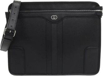 Gucci Pre-owned 735111Aabtc Leren Schoudertas - Dames - Vintage Schoudertas - Zwart - ONE Size - Leer - Vintage