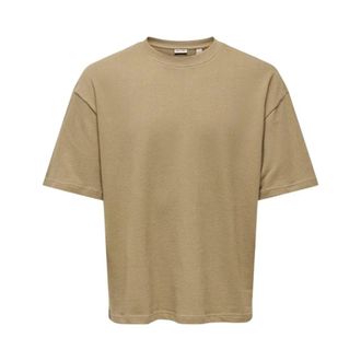 Only & Sons Ronde Hals T-shirt met Korte Mouwen van Katoen - Heren - T-shirts - Bruin - XL - Katoen - Tops