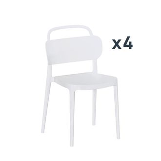 Klast Packs 4 sillas polipropileno blanco 47 x 78 cm