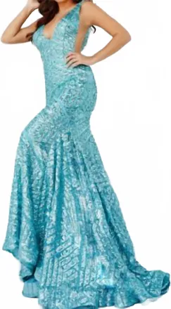 Jovani Mermaid Prom Dress In Aqua