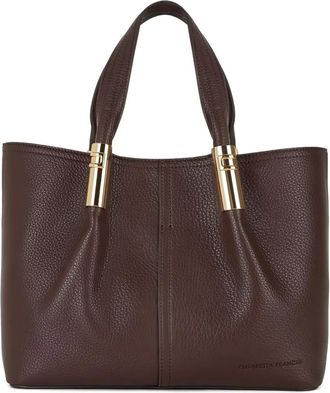 Elisabetta Franchi Borsa tote media con logo - Marrone