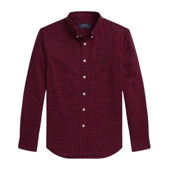 Polo Ralph Lauren Casual Shirts, male, Red, M, Checked Cotton Shirt with Logo Detail