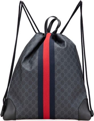 Gucci Black Gray Pvc Leather Backpack (Pre-Owned)