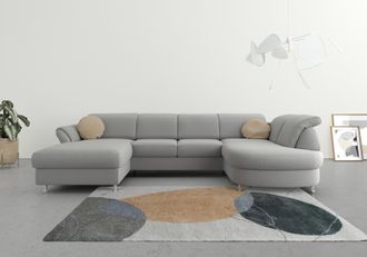 Sit&more Wohnlandschaft »Apulia U-Form« wahlweise Bettfunktion, Bettkasten und Kopf- und Armteilverstellung