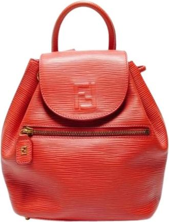 Fendi Pre-owned Backpacks, female, Red, Size: ONE SIZE Pre-owned Vintage Backpack