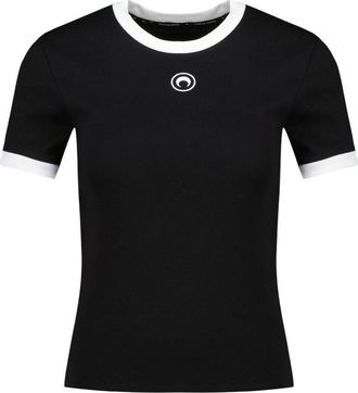 Marine Serre Moon Logo Baby Fit T-Shirt - Cotton - Black