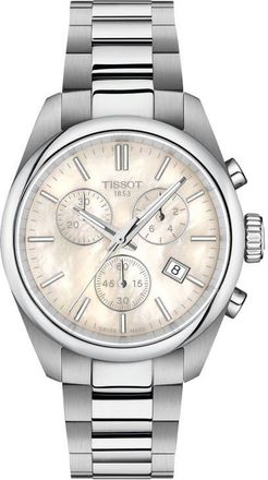 Tissot PR 100 Chronograph Bracelet Watch, 36mm in White Mother Of Pearl at Nordstrom