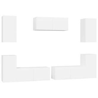 Berkfield Home 7 Piece TV Cabinet Set White Engineered Wood