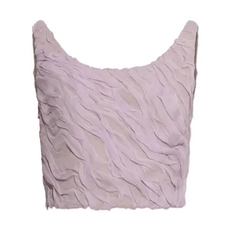 Versace Tops, Dames, Paars, S, Chiffon, Silk-Chiffon Draped Top