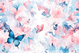 OEM Papel Pintado Infantil Con Flores Y Mariposas En Acuarela Dwk437 200x135