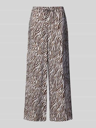 Freequent Stoffhose aus Viskose-Mix im Allover-Look Modell Mele in Dunkelbraun, Gr&ouml;&szlig;e XXL