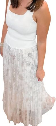 Origami Jewellery Viv Floral Maxi Skirt In Silver